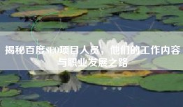 揭秘百度SEO项目人员，他们的工作内容与职业发展之路