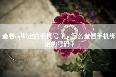 查看qq绑定的手机号（qq怎么查看手机绑定的号码）