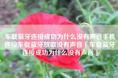 车载蓝牙连接成功为什么没有声音手机连接车载蓝牙放歌没有声音「车载蓝牙连接成功为什么没有声音」